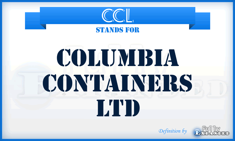 CCL - Columbia Containers Ltd