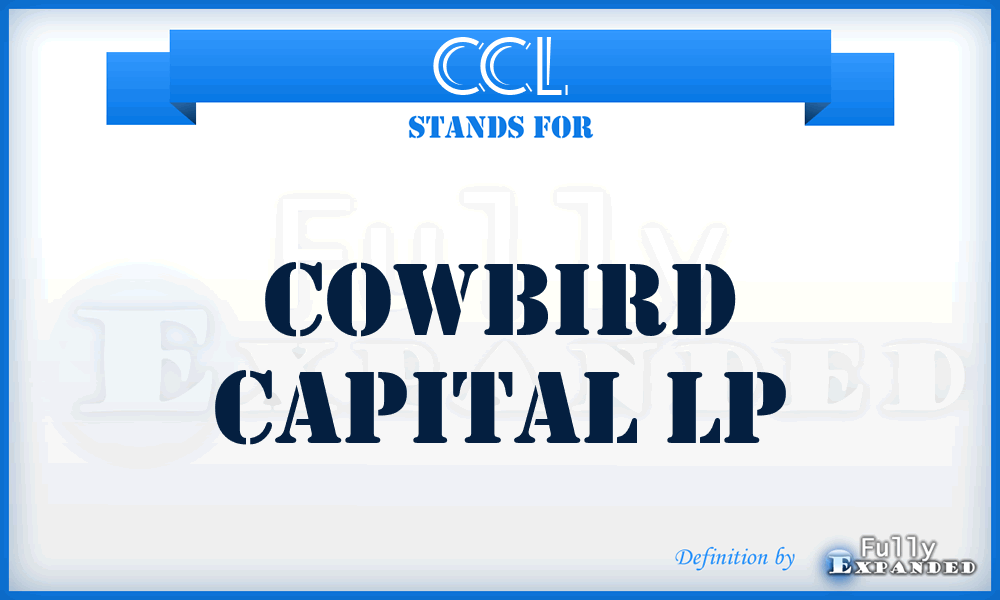 CCL - Cowbird Capital Lp