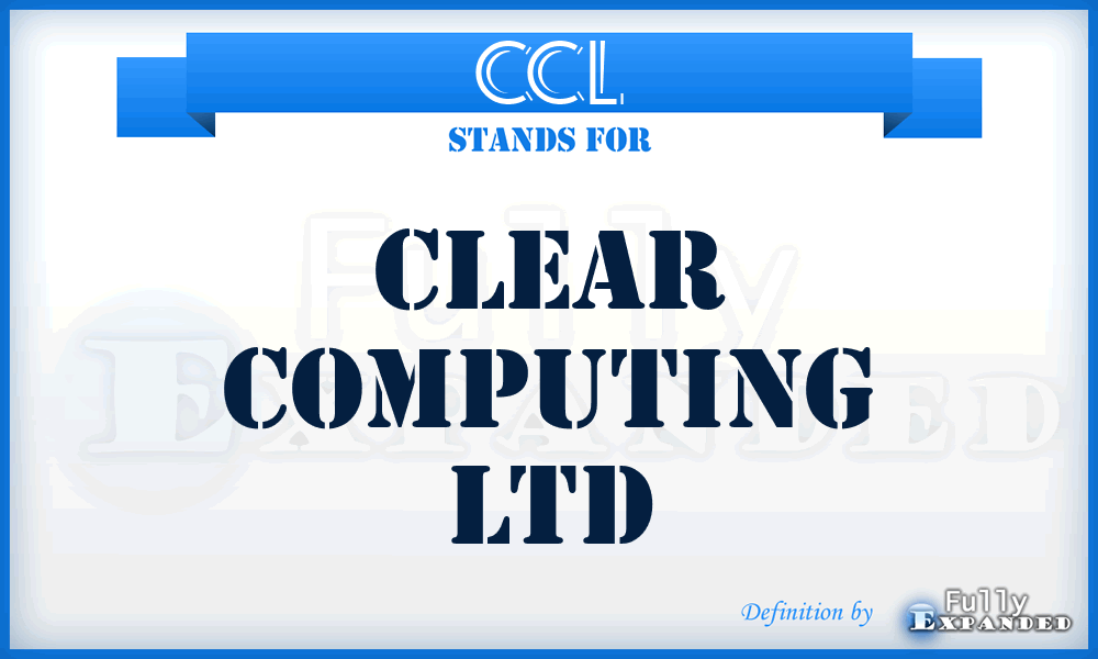 CCL - Clear Computing Ltd