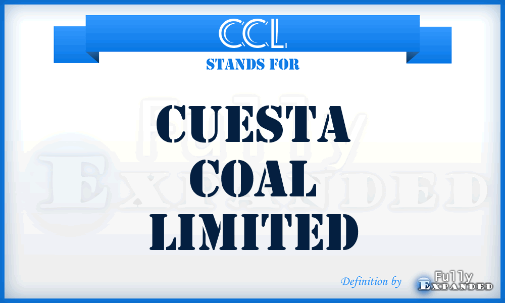 CCL - Cuesta Coal Limited