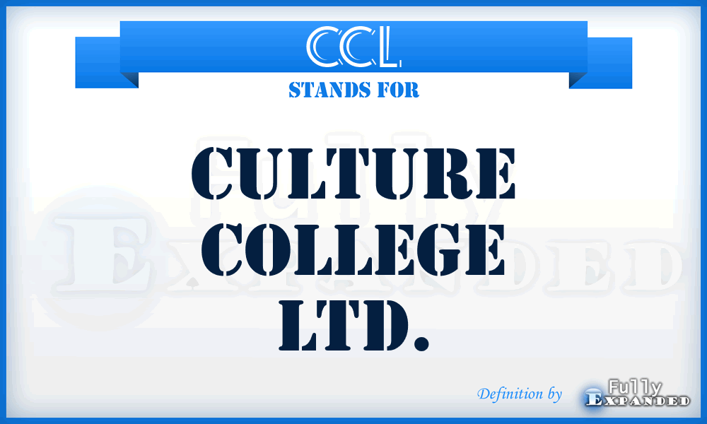 CCL - Culture College Ltd.