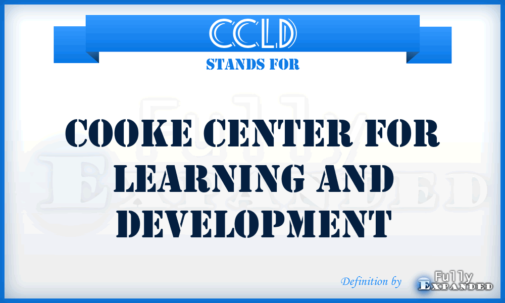 CCLD - Cooke Center for Learning and Development