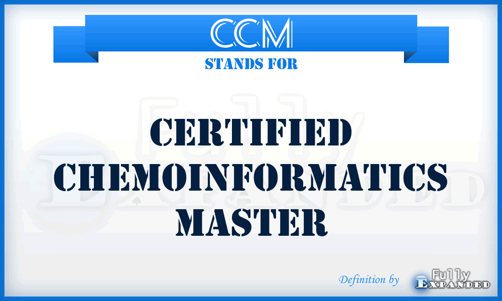 CCM - Certified Chemoinformatics Master