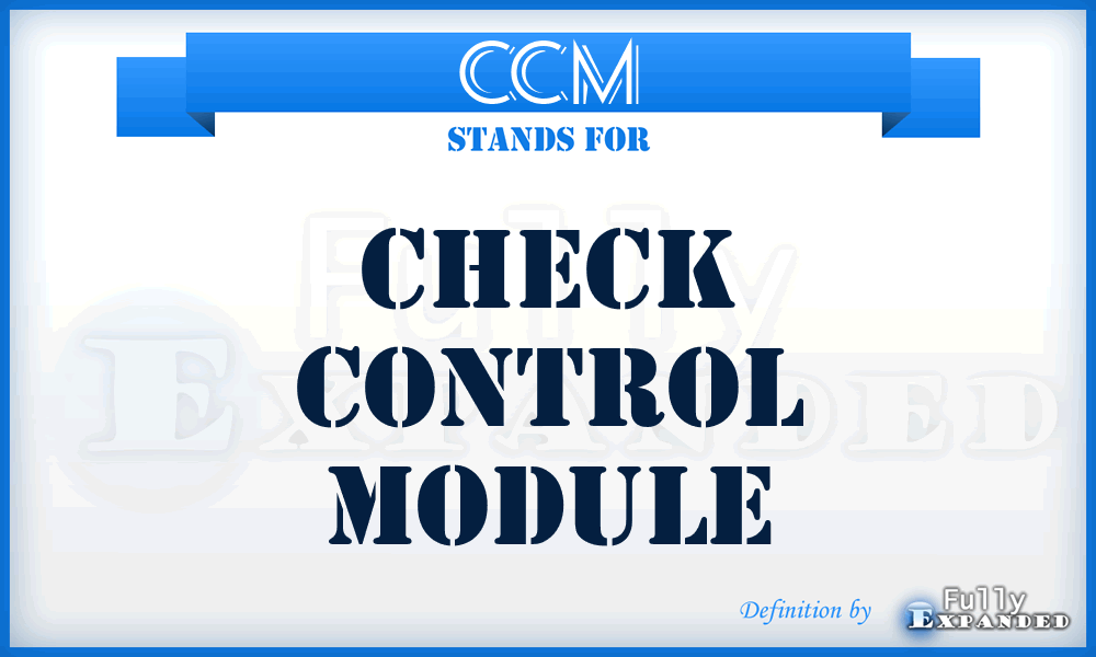 CCM - Check Control Module