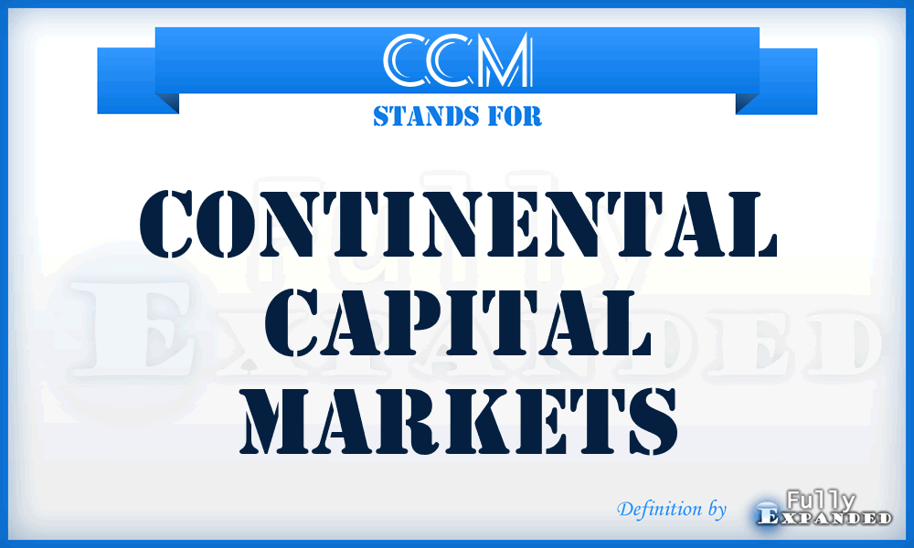 CCM - Continental Capital Markets