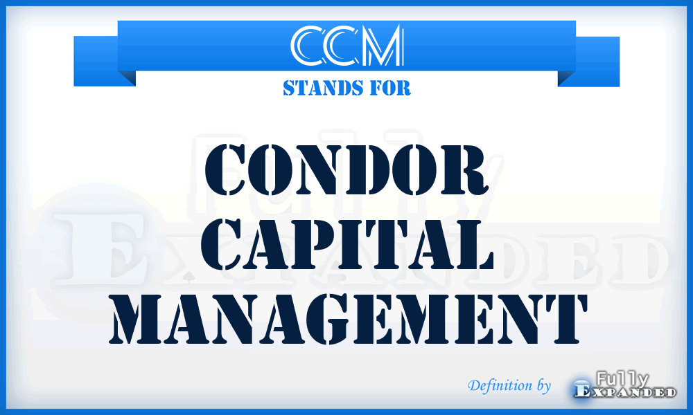 CCM - Condor Capital Management