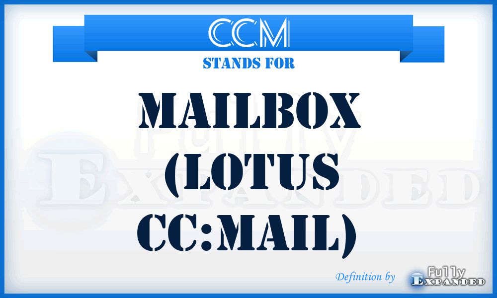 CCM - Mailbox (Lotus CC:Mail)