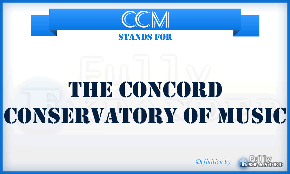 CCM - The Concord Conservatory of Music