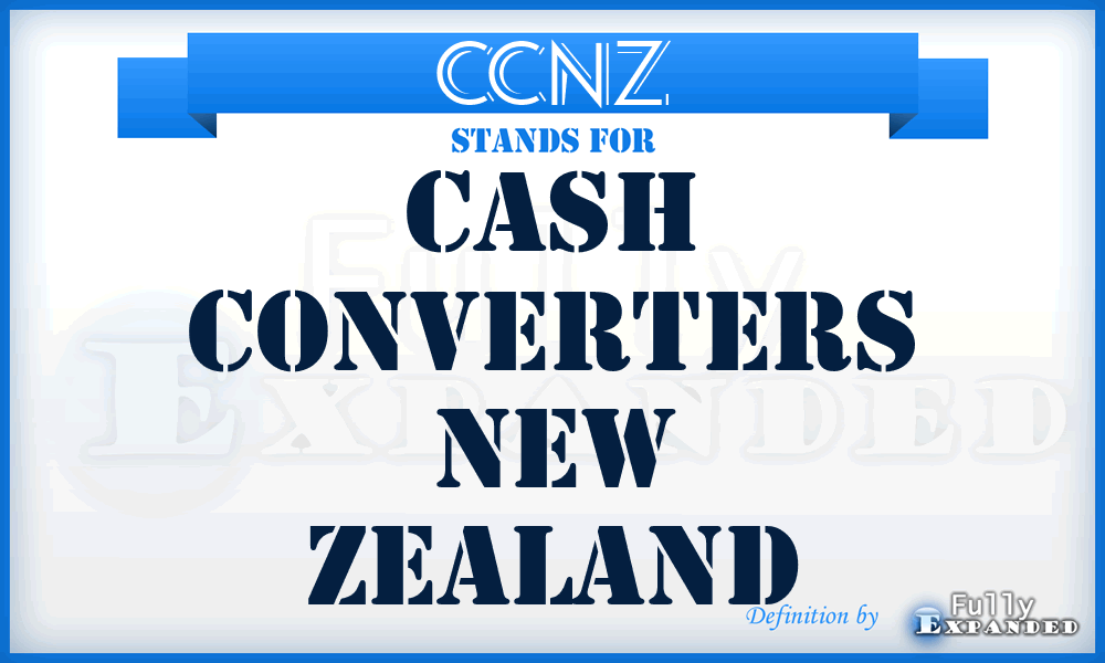 CCNZ - Cash Converters New Zealand