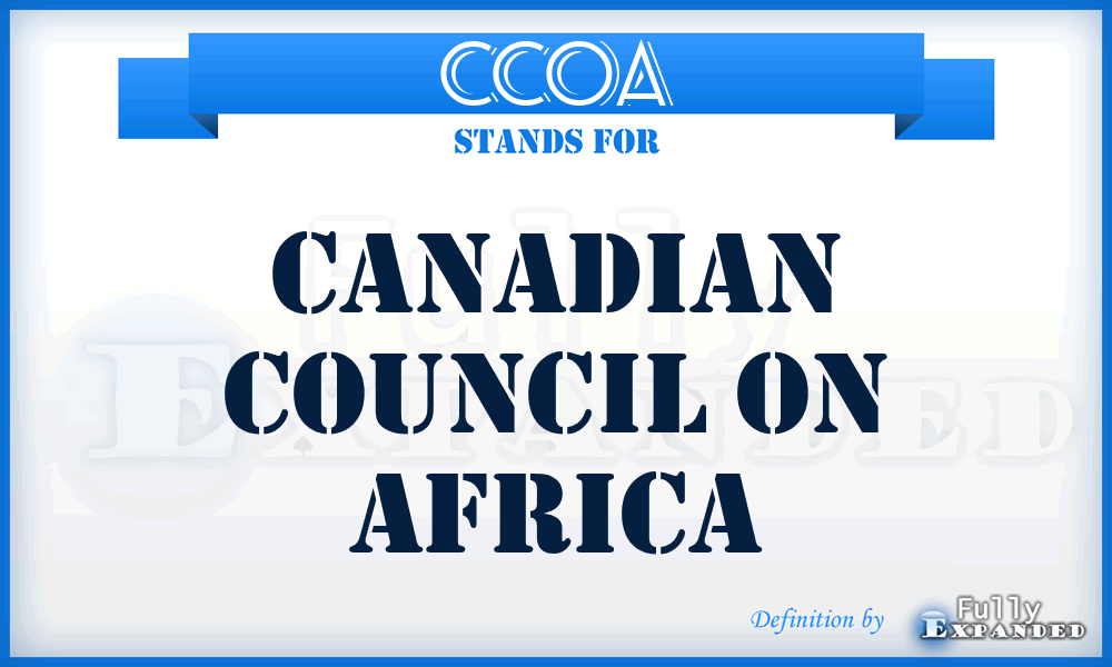 CCOA - Canadian Council On Africa