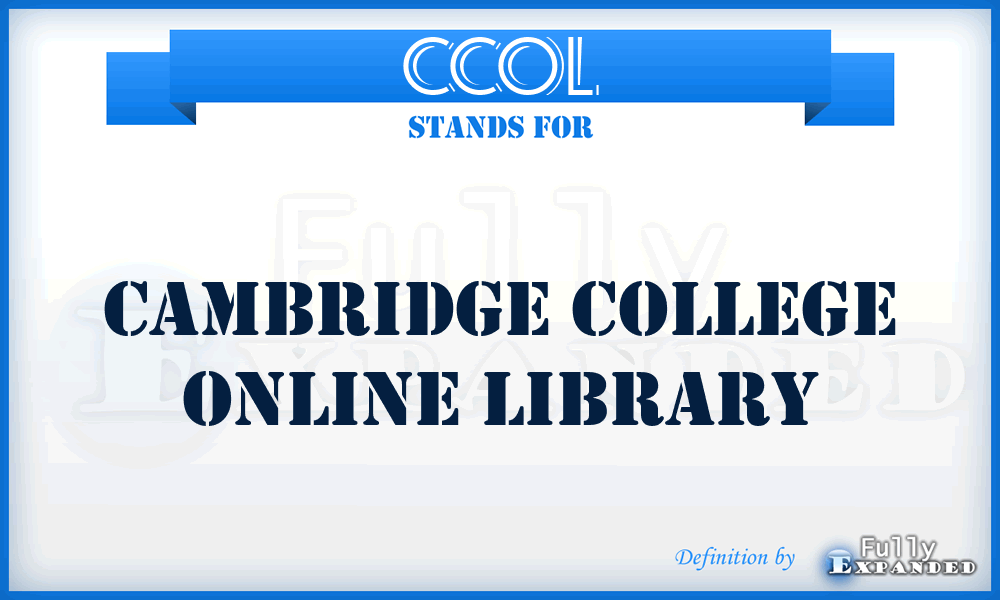 CCOL - Cambridge College Online Library