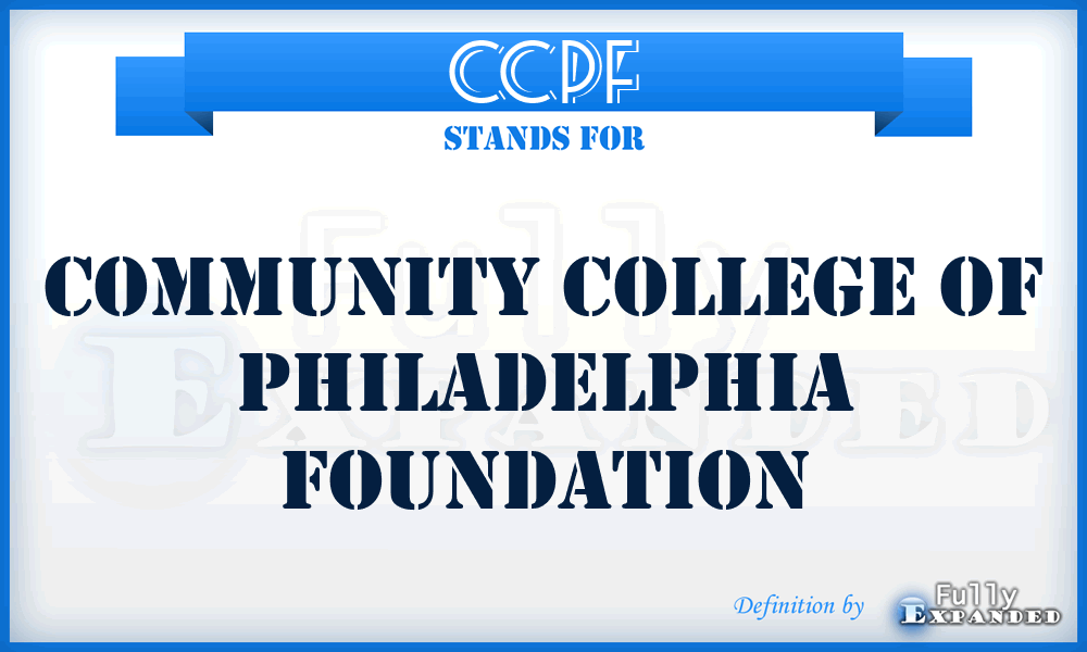 CCPF - Community College of Philadelphia Foundation