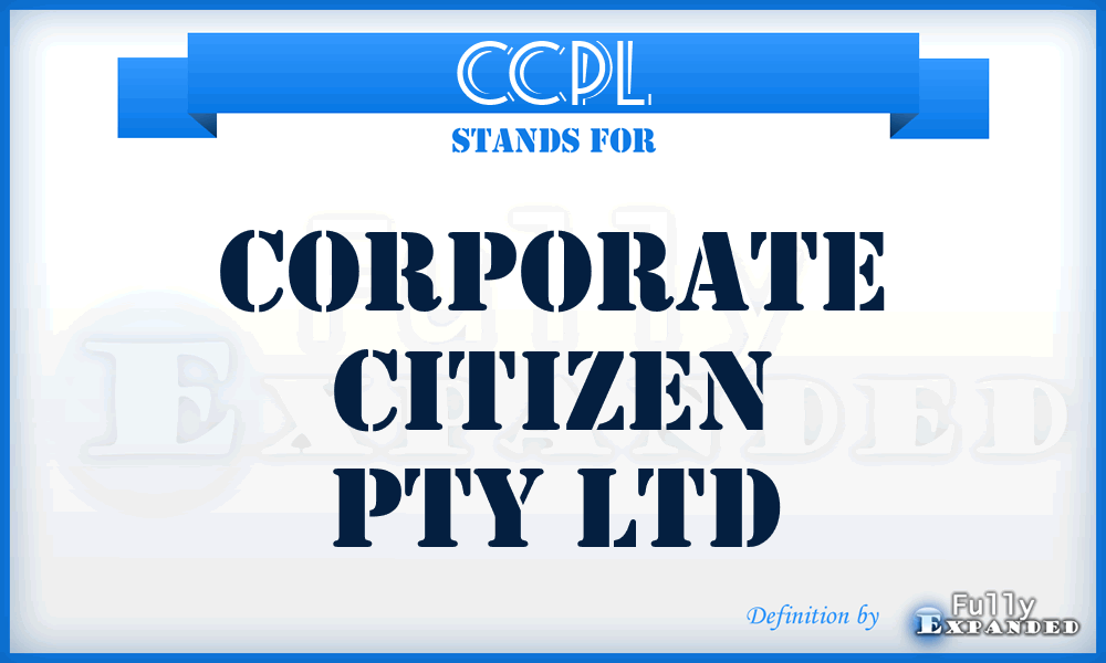 CCPL - Corporate Citizen Pty Ltd