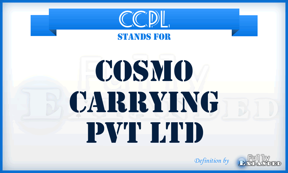 CCPL - Cosmo Carrying Pvt Ltd