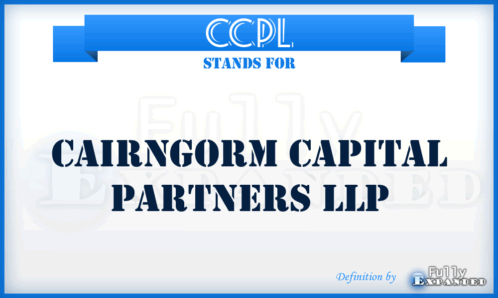 CCPL - Cairngorm Capital Partners LLP