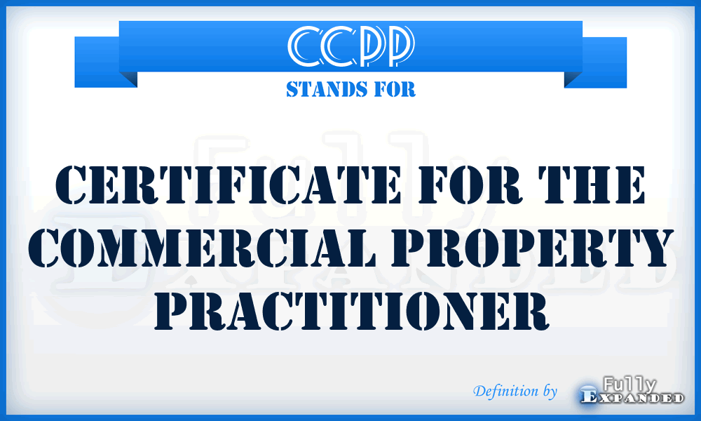 CCPP - Certificate for the Commercial Property Practitioner