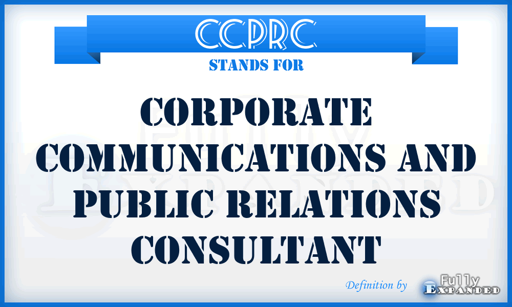 CCPRC - Corporate Communications and Public Relations Consultant