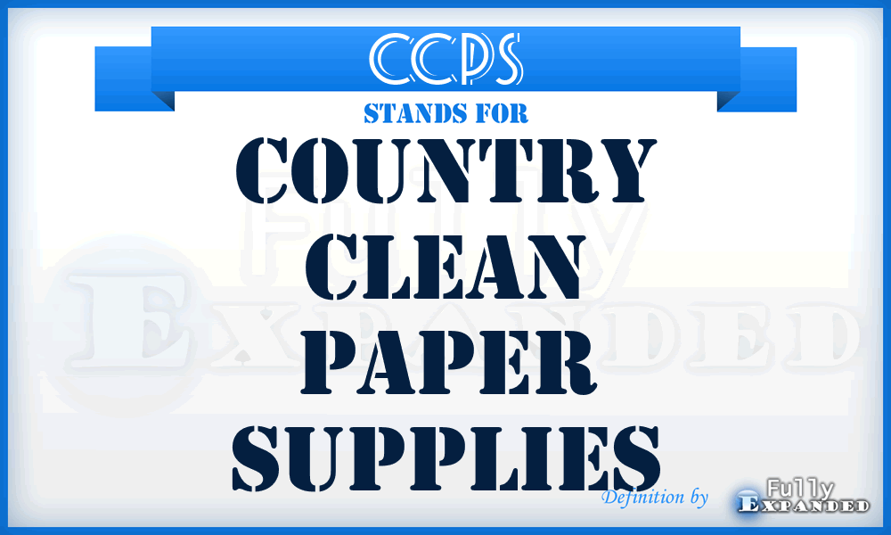 CCPS - Country Clean Paper Supplies