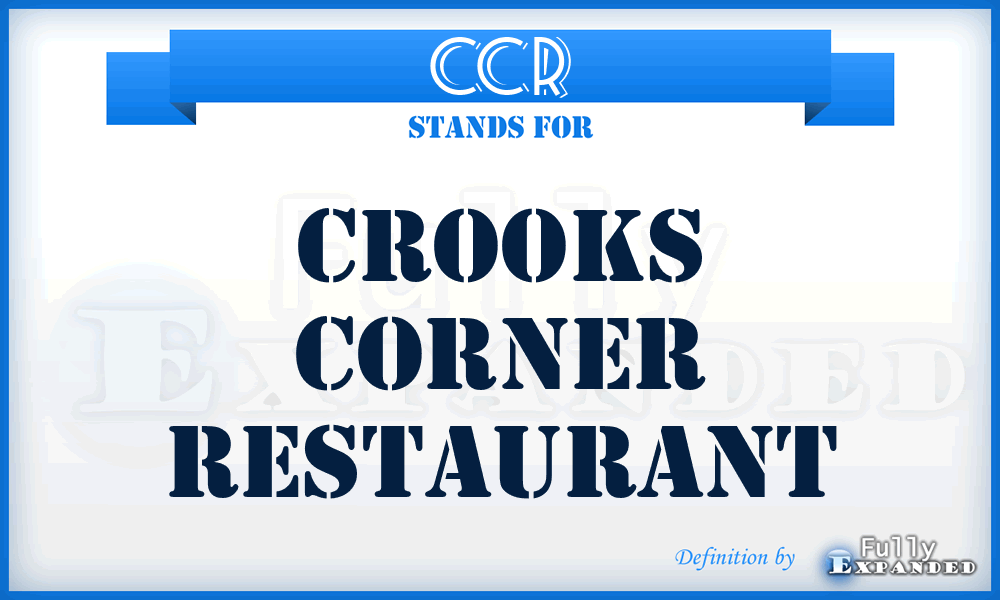CCR - Crooks Corner Restaurant