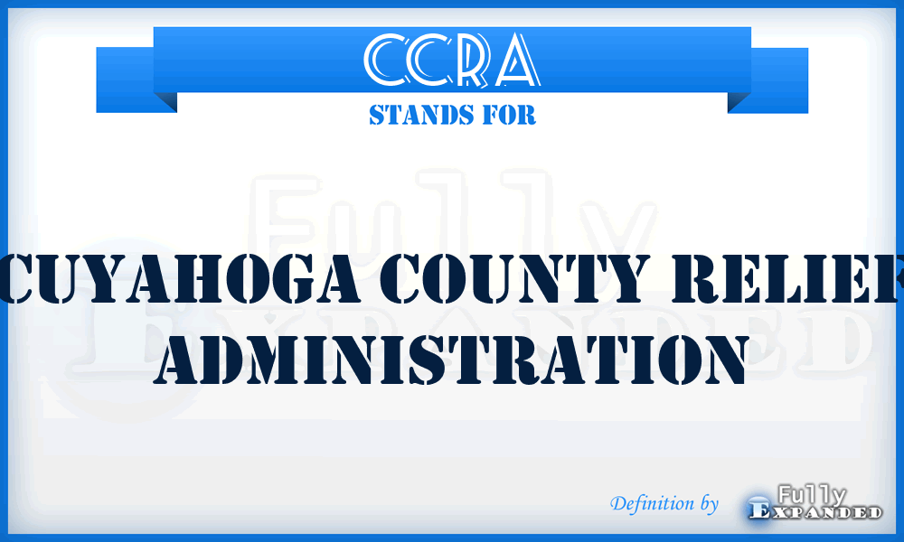 CCRA - Cuyahoga County Relief Administration