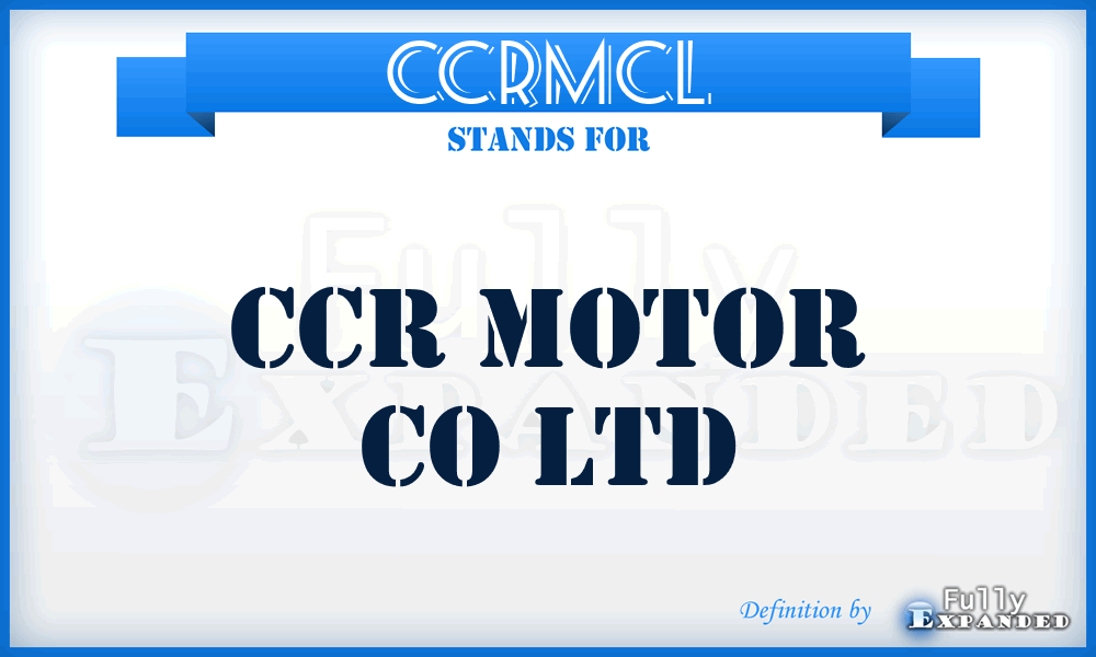 CCRMCL - CCR Motor Co Ltd