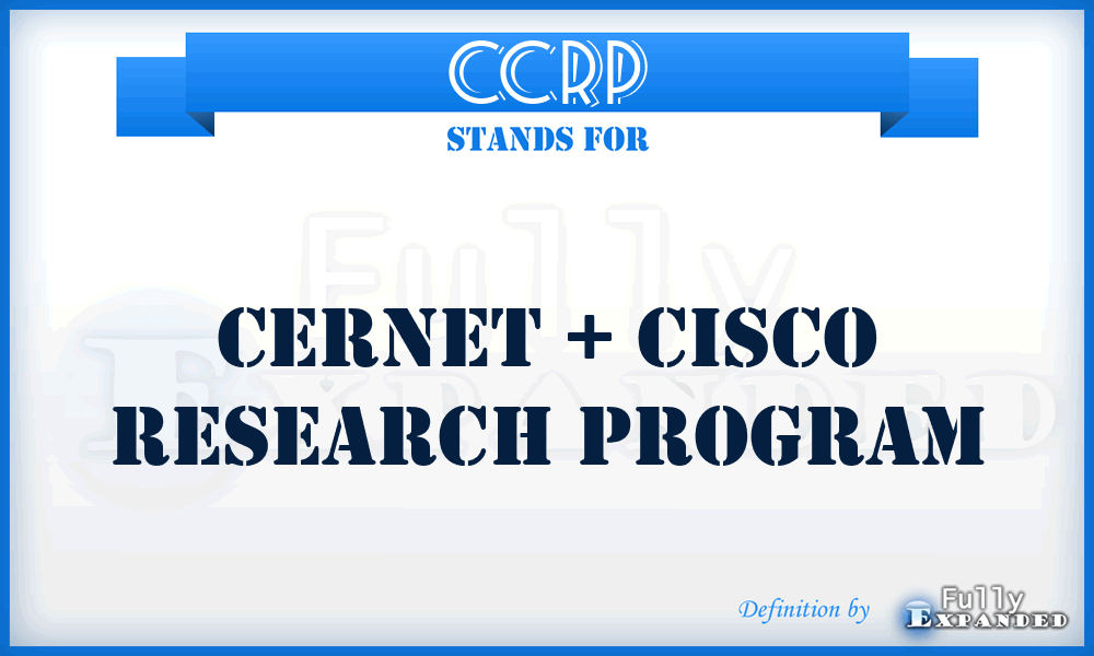 CCRP - CERNET + Cisco Research Program