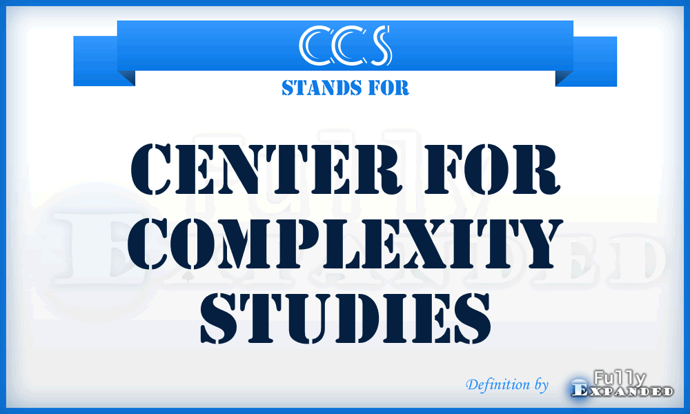 CCS - Center for Complexity Studies