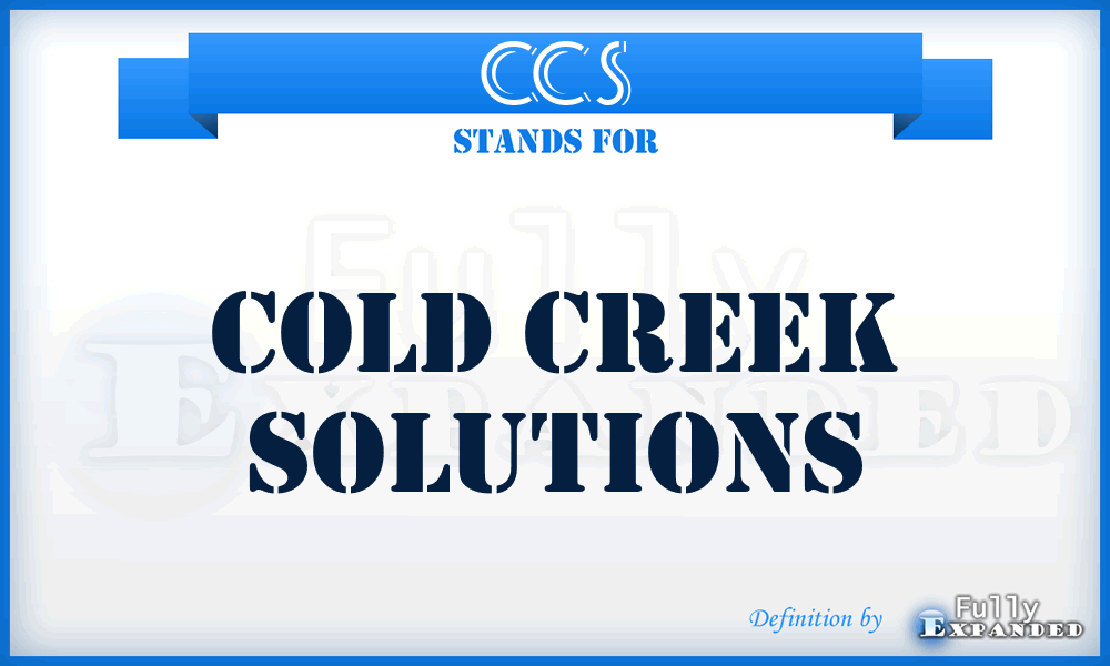 CCS - Cold Creek Solutions