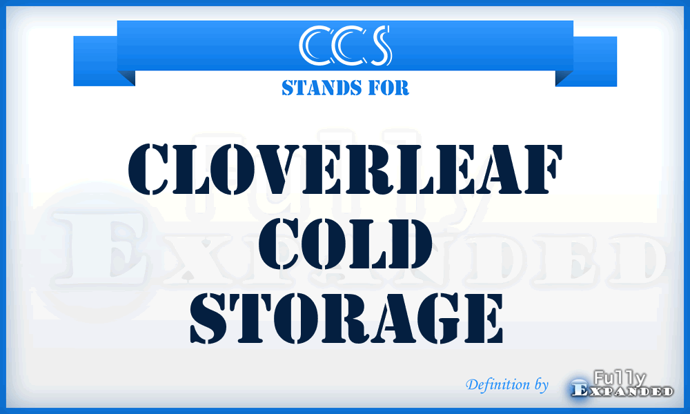 CCS - Cloverleaf Cold Storage