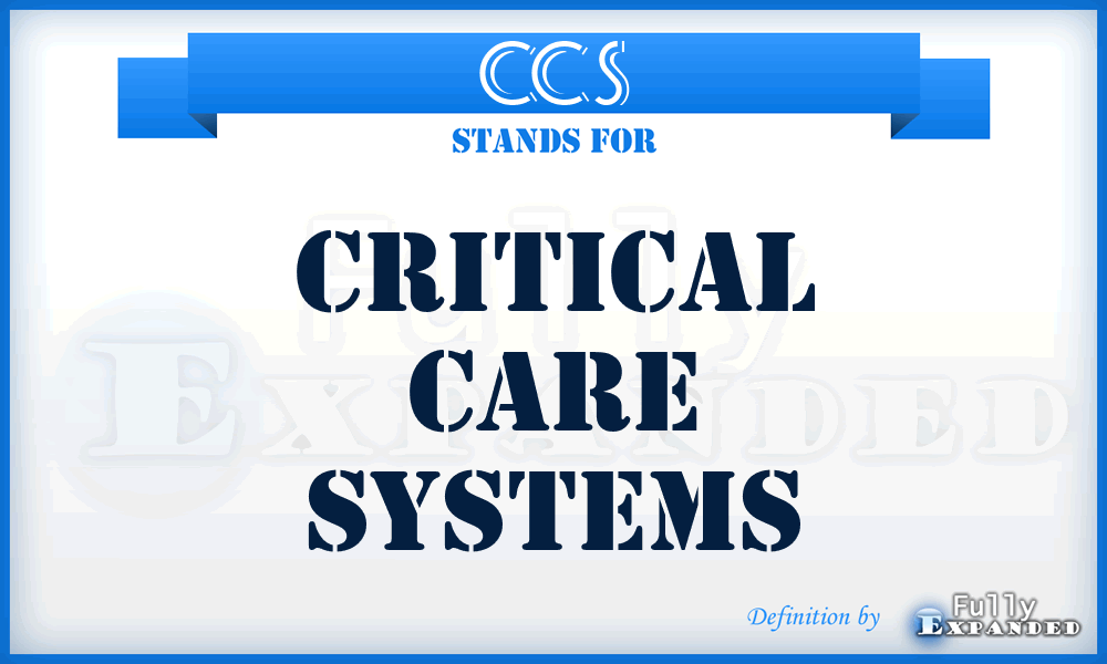 CCS - Critical Care Systems