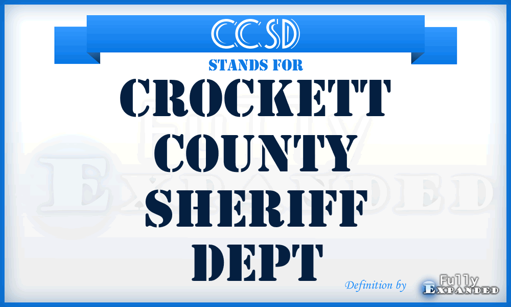 CCSD - Crockett County Sheriff Dept