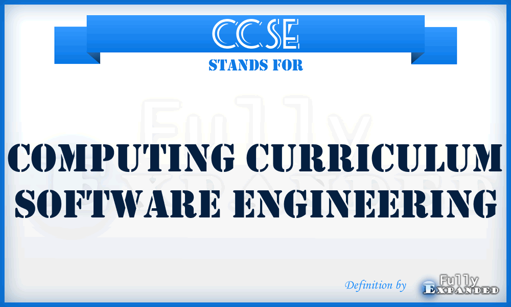 CCSE - Computing Curriculum Software Engineering