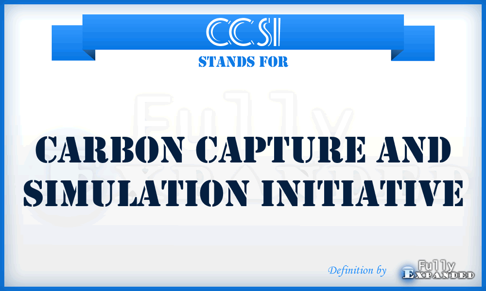 CCSI - Carbon Capture and Simulation Initiative