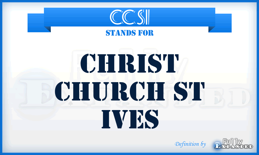 CCSI - Christ Church St Ives