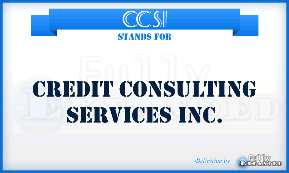 CCSI - Credit Consulting Services Inc.