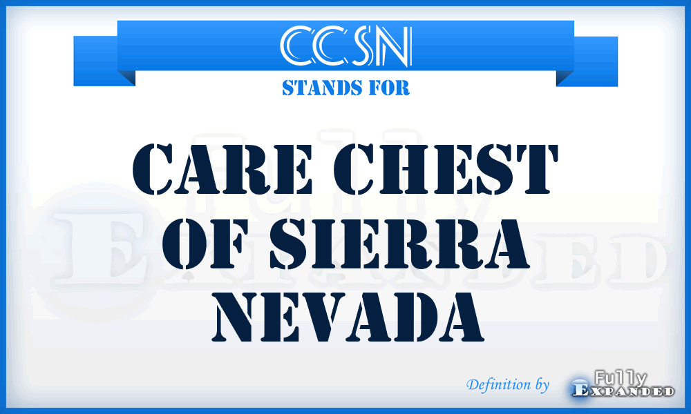 CCSN - Care Chest of Sierra Nevada