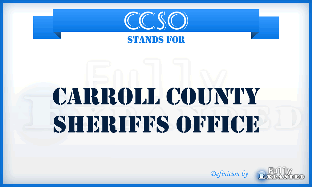 CCSO - Carroll County Sheriffs Office