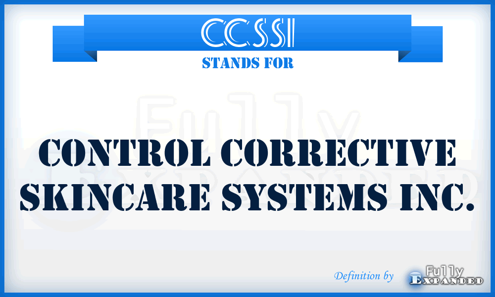 CCSSI - Control Corrective Skincare Systems Inc.