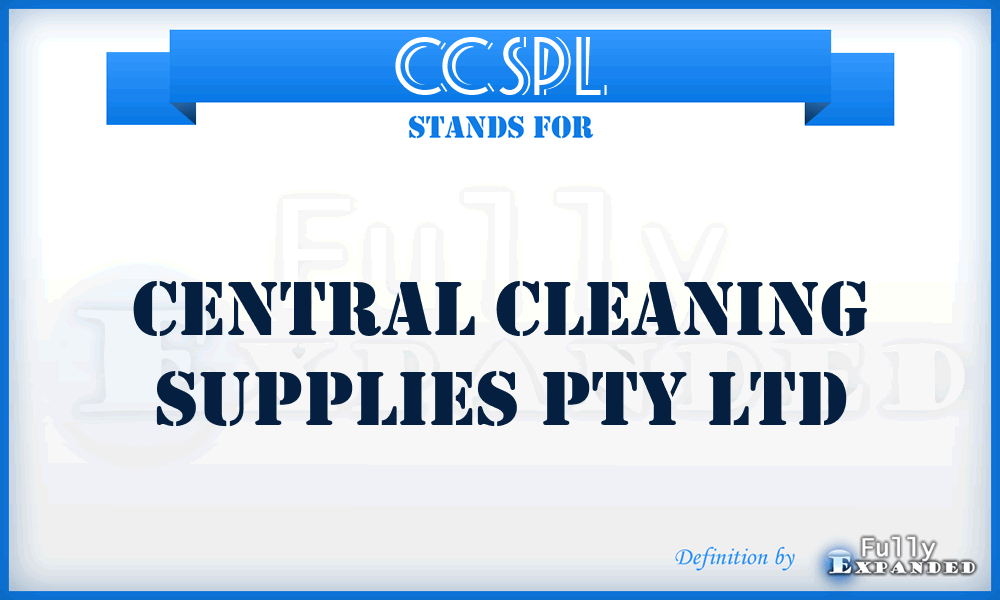 CCSPL - Central Cleaning Supplies Pty Ltd