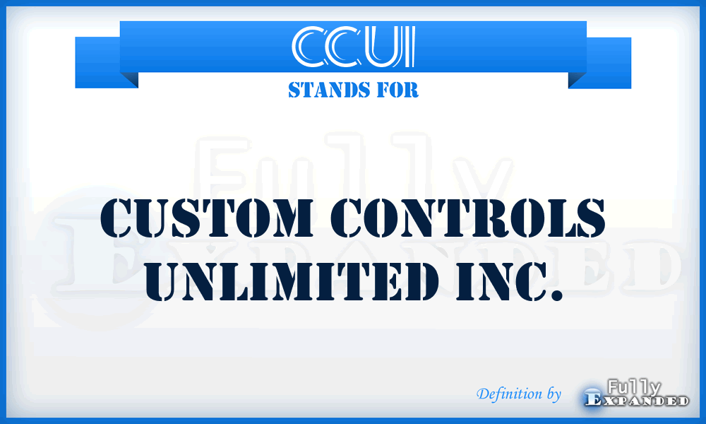 CCUI - Custom Controls Unlimited Inc.