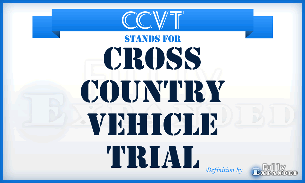 CCVT - Cross Country Vehicle Trial