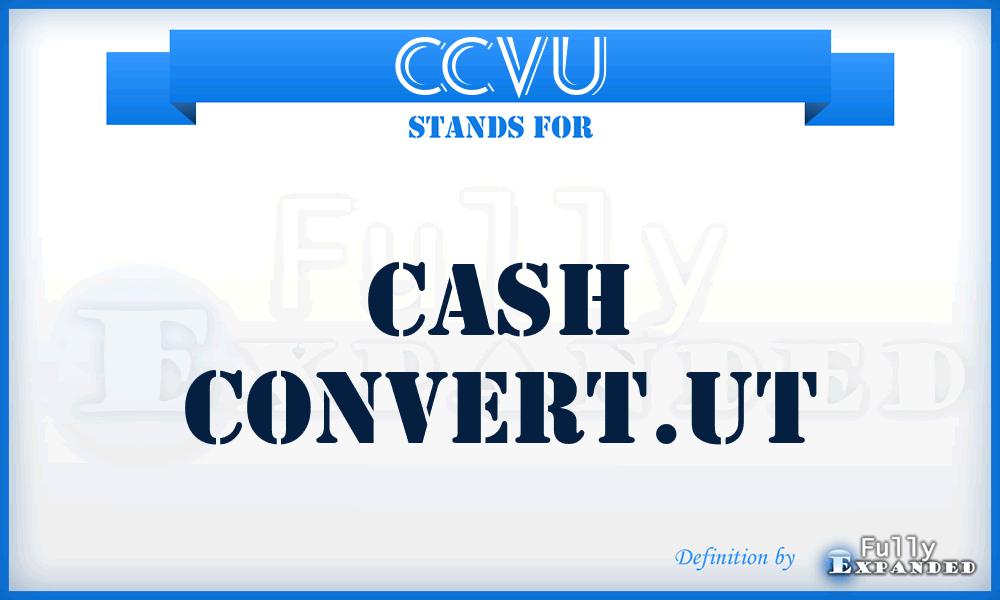 CCVU - Cash Convert.ut