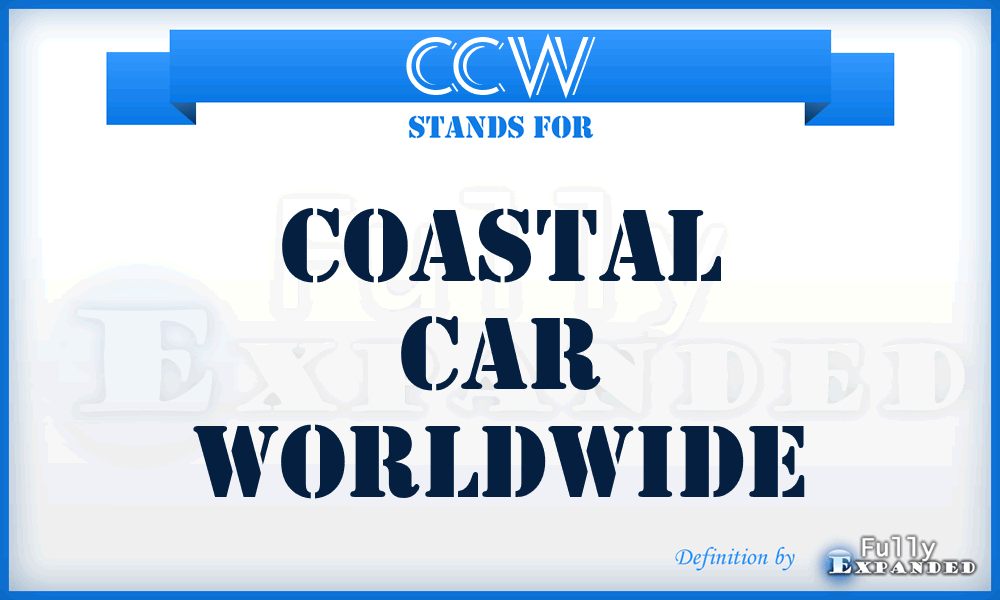 CCW - Coastal Car Worldwide
