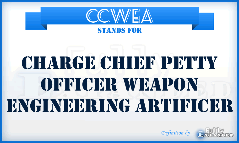 CCWEA - Charge Chief Petty Officer Weapon Engineering Artificer