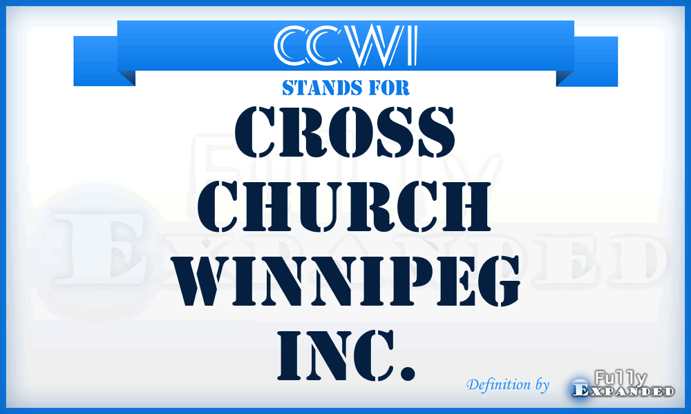 CCWI - Cross Church Winnipeg Inc.