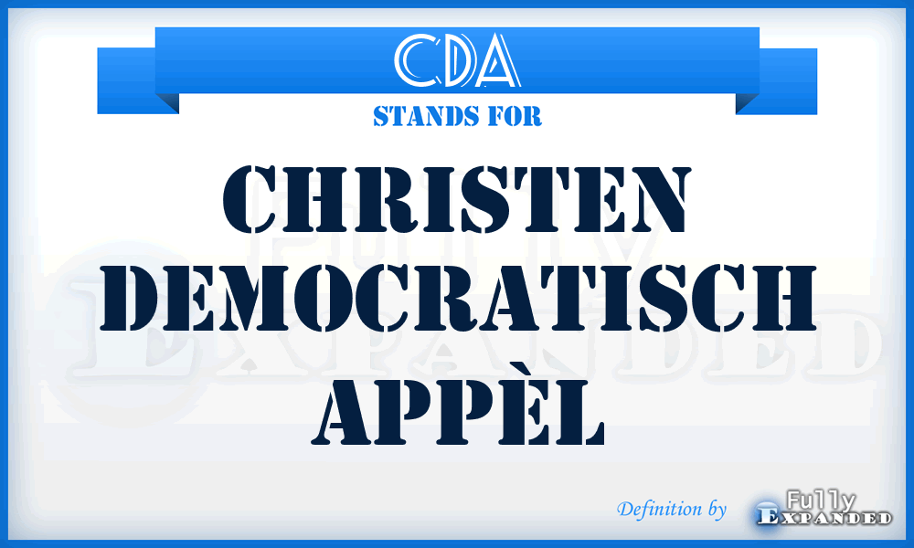 CDA - Christen Democratisch Appèl