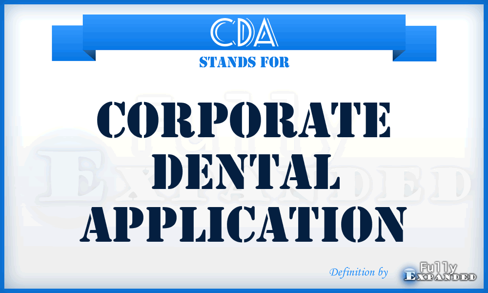 CDA - Corporate Dental Application