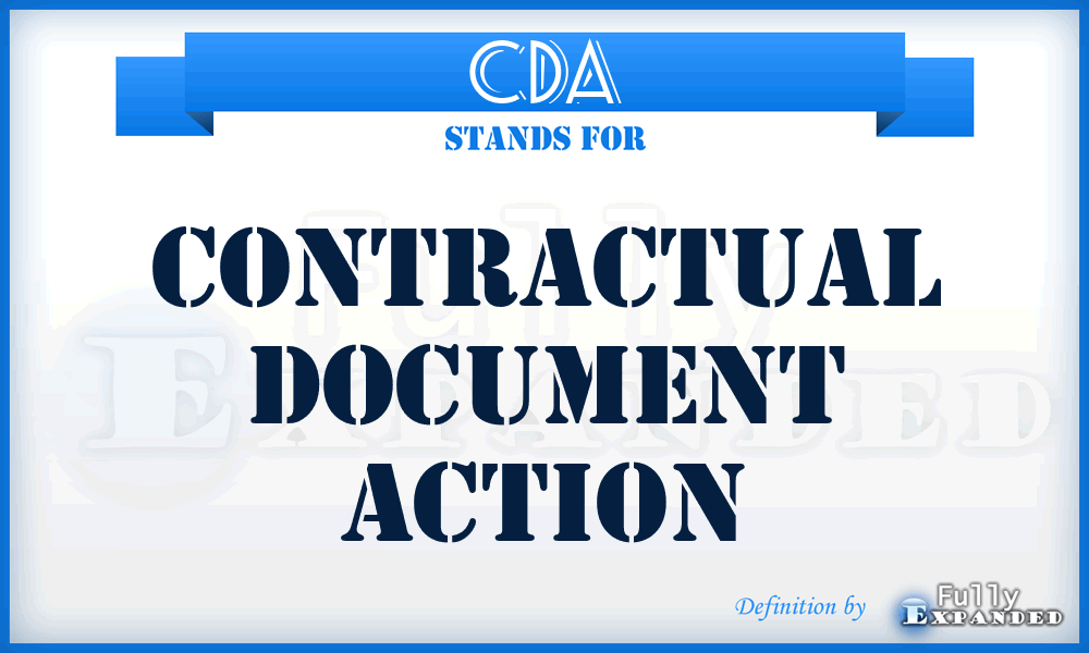 CDA - contractual document action