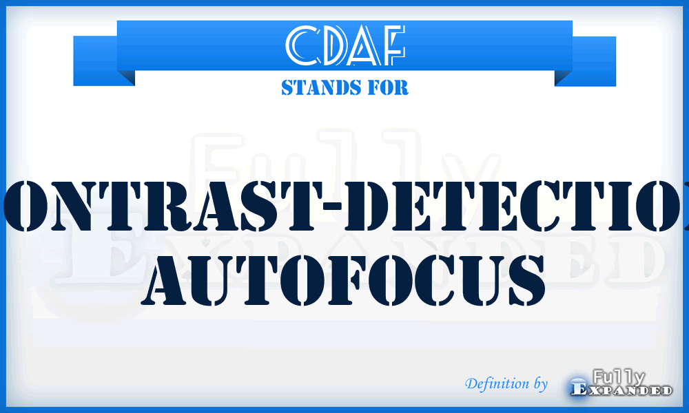 CDAF - Contrast-detection autofocus