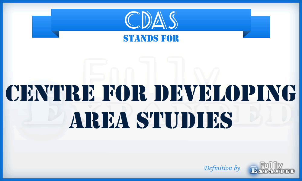 CDAS - Centre for Developing Area Studies